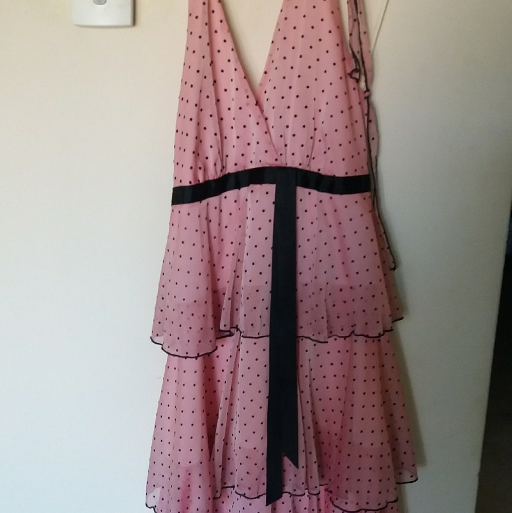 Pink dress with black polka dots - Picture 2 of 7